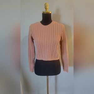 La Hearts Pink Cable Knit Sweater